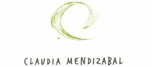 Logo .C Claudia Mendizabal, verde y marrón